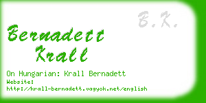 bernadett krall business card